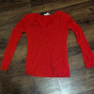 Forever 21 Vibrant Red Long Sleeve Tee